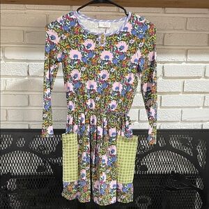 Matilda Jane Floral Long Sleeve Dress - Blue, Pink, Green